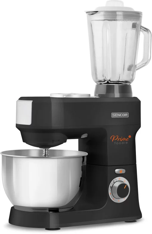 Кухонна машина Sencor 1000Вт, чаша-метал, корпус-пластик, насадок-12, чорний