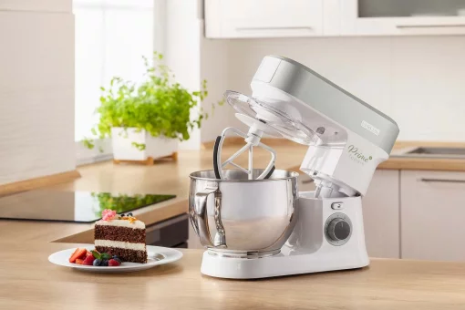 Кухонна машина Sencor 1200Вт, чаша-метал, корпус-пластик, насадок-19, білий