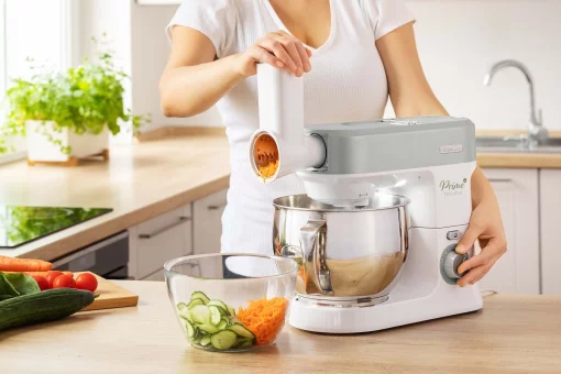 Кухонна машина Sencor 1200Вт, чаша-метал, корпус-пластик, насадок-19, білий