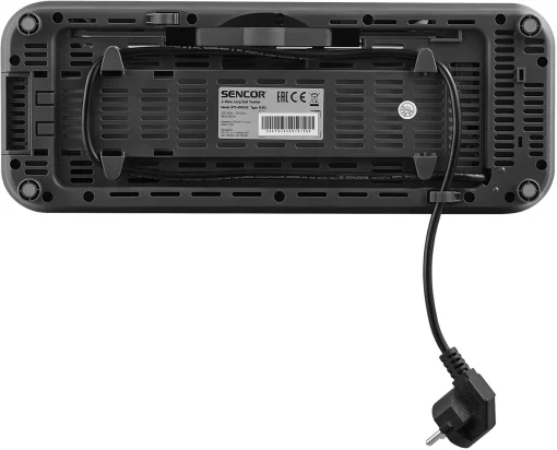 Тостер  Sencor 1200Вт, підігрів, розморожування, з віконцем, нерж. сталь, сіро-чорний