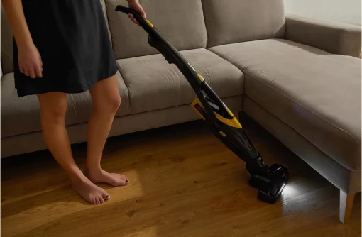 Пилосос Sencor безпровідний, вологе прибирання, конт пил -0.5л, автон. робота до 85хв, НЕРА, чорно-жовтий