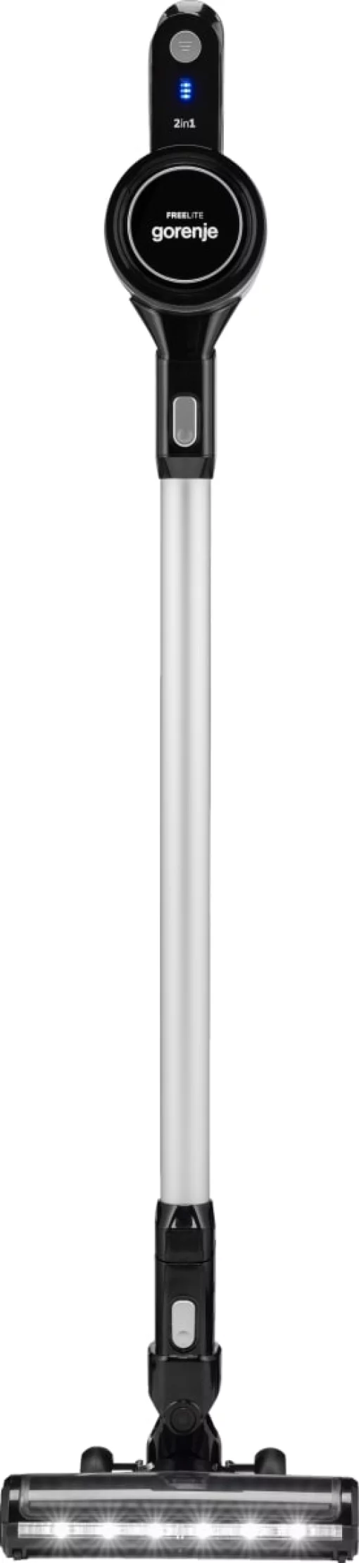 Пилосос Gorenje безпровідний, 132Вт, конт пил -0,5л, автон. робота до 25хв, вага-2,6кг, 2насадки, чорний