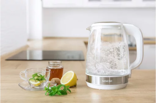 Електрочайник Sencor 2л, Strix, скло, білий