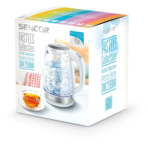 Електрочайник Sencor 2л, Strix, скло, білий