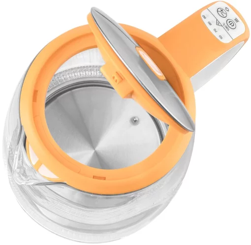 Електрочайник Sencor 2л, Strix, скло, 5 темп.реж, помаранчевий