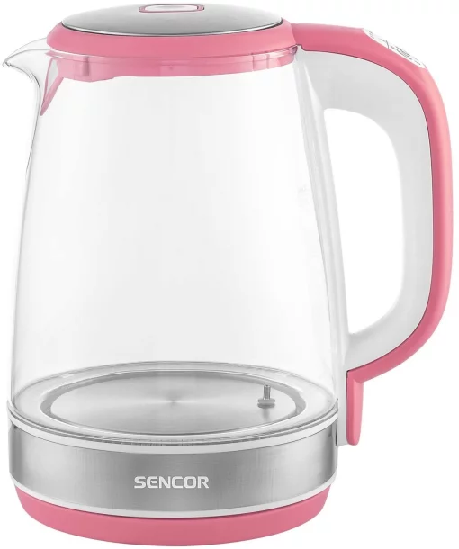 Електрочайник Sencor 2л, Strix, скло, 5 темп.реж, малиновий