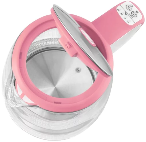 Електрочайник Sencor 2л, Strix, скло, 5 темп.реж, малиновий