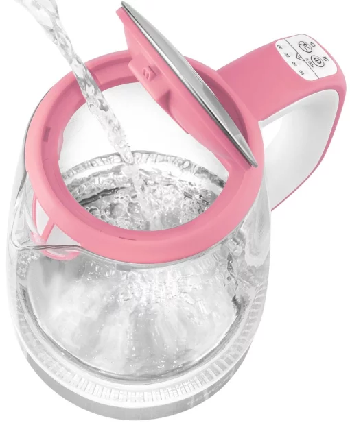 Електрочайник Sencor 2л, Strix, скло, 5 темп.реж, малиновий