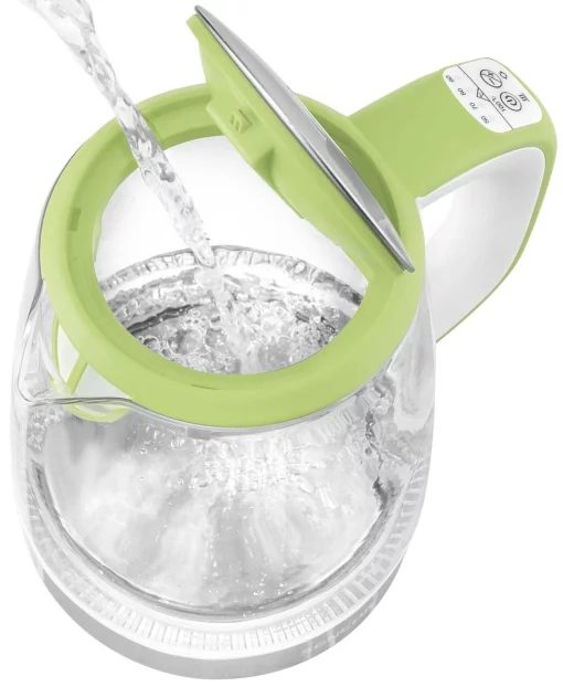 Електрочайник Sencor 2л, Strix, скло, 5 темп.реж, салатовий