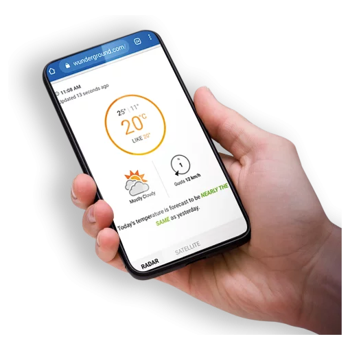 Метеостанція Sencor, внутр/зовн вимірювання, від мережі/CR2032x1+AAx3, темп-ра, вологість, час, прогноз погоди, атмосферний тиск, шв. вітру, підкл. до WIFI, чорний