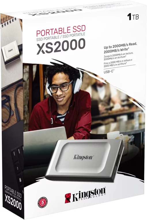 Портативний SSD Kingston 1TB USB 3.2 Gen 2x2 Type-C XS2000 R2000/W2000MB/s