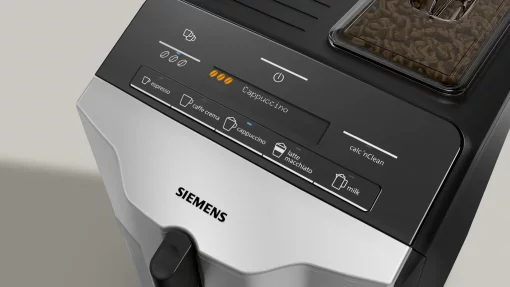Кавомашина Siemens, 1.4л, зерно+мелена, автомат.капуч, LED-дисплей, авторецептів -5, чорно-срібний