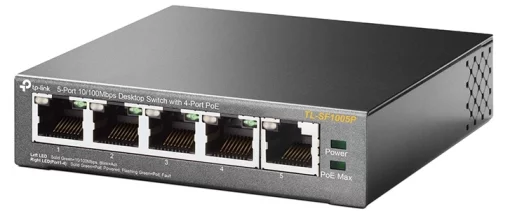 Комутатор TP-LINK TL-SF1005P 5xFE (4xPoE), 56Вт, Некерований