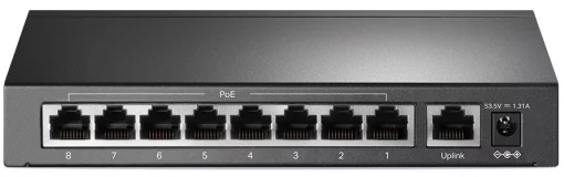 Комутатор TP-LINK TL-SF1009P 9x1FE (8xPoE), 65Вт, Некерований