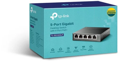 Комутатор TP-LINK TL-SG1005LP 5xGE (4xPoE), 40Вт, Некерований