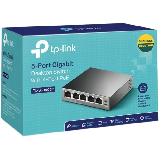 Комутатор TP-LINK TL-SG1005P 5xGE (4xPoE), 56Вт, Некерований