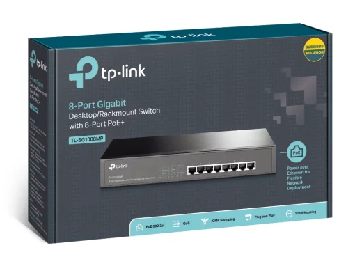 Комутатор TP-LINK TL-SG1008MP 8xGE (8xPoE), 126Вт, Некерований