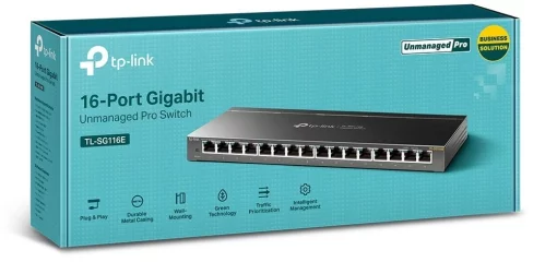 Комутатор TP-LINK TL-SG116E 16xGE, WebSmart