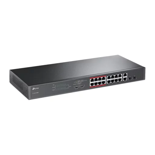 Комутатор TP-LINK TL-SL1218MP 16x1FE (16xPoE), 2xSFP, 192Вт, Некерований