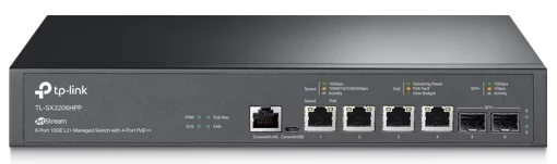 Комутатор TP-LINK TL-SX3206HPP 4x10GE(4xPoE+), 2xSFP+, 200Вт, Керований L2