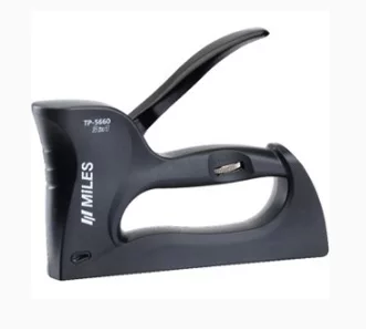 Степлер Miles TP-5660/Y, скоби No4(6-14мм), No8(12-14мм),No9 (14 мм), чорний з чорною ручкою