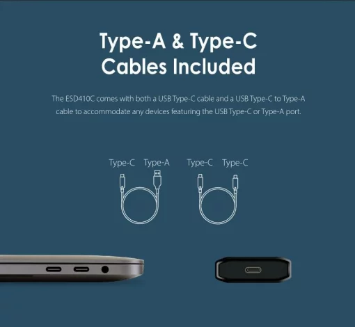 Портативний SSD Transcend 1TB USB 3.2 Gen 2x2 Type-C ESD410C R2000/W2000MB/s