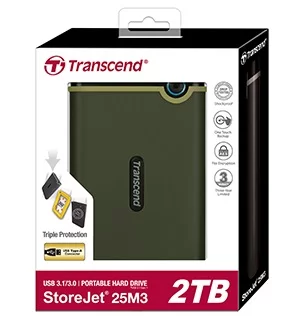 Портативний жорсткий диск Transcend 2TB USB 3.1 StoreJet 25M3 Зелений