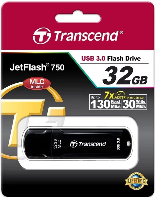 Накопичувач Transcend  32GB USB 3.1 Type-A JetFlash 750 Чорний