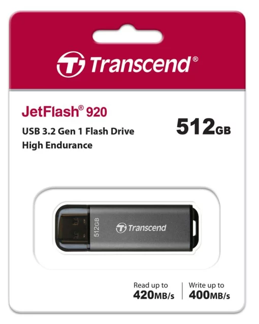 Накопичувач Transcend 512GB USB 3.2 Type-A JetFlash 920 R420/W400MB/s Чорний