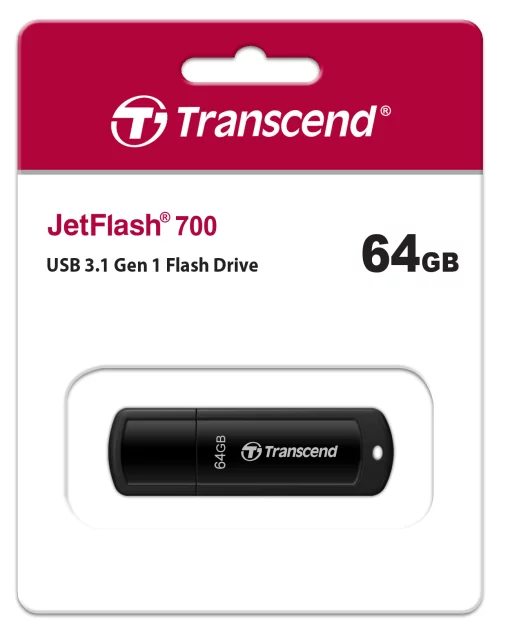 Накопичувач Transcend  64GB USB 3.1 Type-A JetFlash 700 Чорний