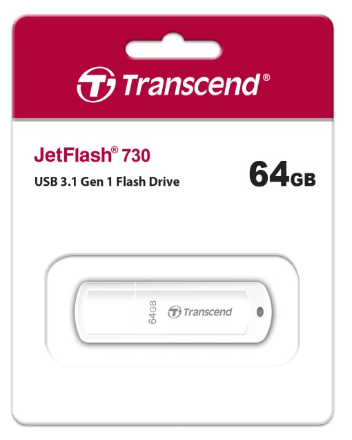 Накопичувач Transcend  64GB USB 3.1 Type-A JetFlash 730 Білий