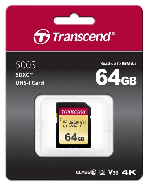 Карта пам'яті Transcend SD  64GB C10 UHS-I  R95/W45MB/s
