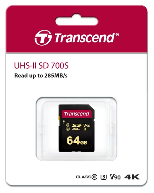 Карта пам'яті Transcend SD  64GB C10 UHS-II U3 R285/W220MB/s 4K