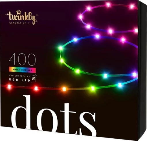 Гірлянда Smart LED Twinkly Dots Lights RGB 400 IP44 20м USB-C кабель чорний