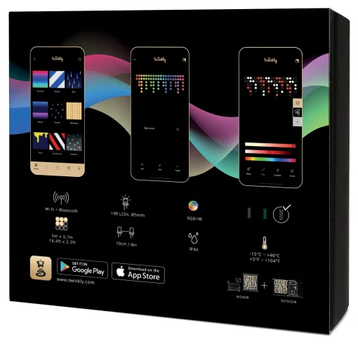 Гірлянда Smart LED Twinkly Icicle RGBW 190 IP44 5м кабель прозорий