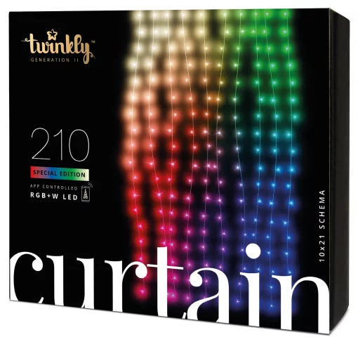 Гірлянда Smart LED Twinkly Curtain RGBW 210 IP44 1.45х2.1м кабель прозорий