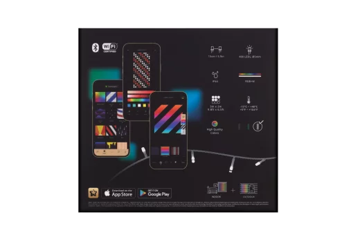 Гірлянда Smart LED Twinkly Curtain RGBW 400 IP44 1.45х2.1м кабель прозорий