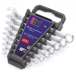 Набір комбінованих ключів Utool (6 мм,8мм,10мм,12мм,13мм,15мм,17 мм,19 мм) 8 шт., CrV, 0,650 кг