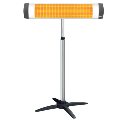 Обігрівач інфрачервоний UFO фламентін, 25м2, 1800Вт, мех. упр-ння, ун. монтаж, + ніжка, сірий/чорний