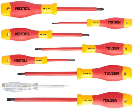 Викрутки Tolsen Premium, діелектричні, для робіт під напругою 1000В, набір 8шт