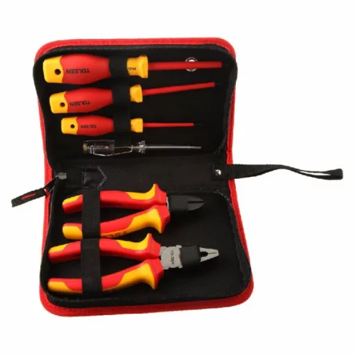 Набір інструментів Tolsen VDE, діелектричний, для електрика 1000В, CrV та S2, 6шт