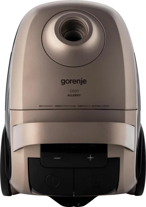 Пилосос Gorenje мішковий, 850Вт, конт пил -3л, HEPA, сенсорне упр, телескоп трубка, бронзовий