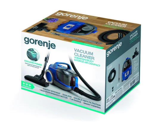 Пилосос Gorenje контейнерний, 800Вт, конт пил -2.2л, HEPA, телескоп трубка, синій