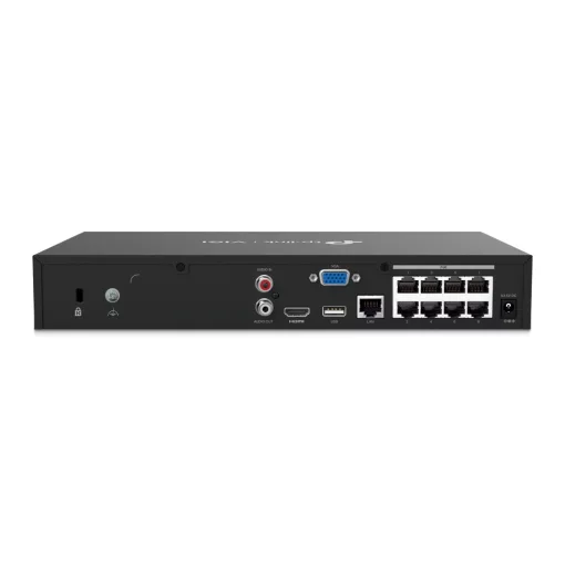 IP-Відеореєстратор TP-LINK VIGI NVR1008H-8MP, 8 каналів Poe, 2xUSB, H265+, 1xHDD, до 16 ТБ, чорний