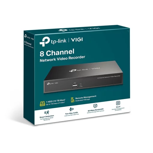 IP-Відеореєстратор TP-LINK VIGI NVR1008H 8 каналів, 2xUSB, H265+, 1xHDD, до 10 ТБ