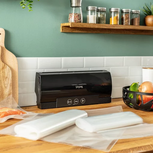 Вакууматор Tefal Classic для пакетів, 35см, електронне керування, +18 пакетів,, пластик, чорний