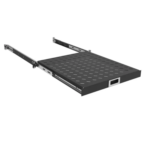 Полиця ZPAS 19", 1U, висувна , глибиною 350-450 мм, чорна