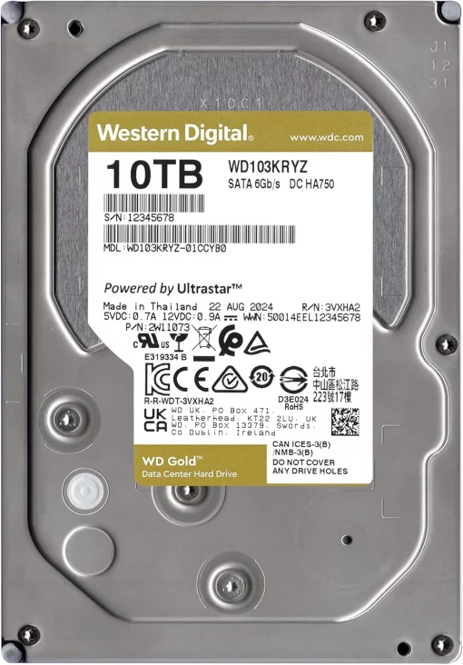 Жорсткий диск WD 10TB 3.5" 7200 256MB SATA Gold