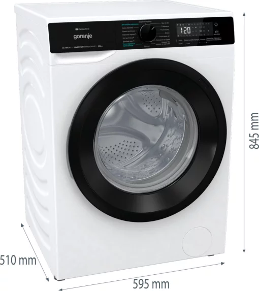 Прально-сушильна машина Gorenje фронтальна, 8(5)кг, 1400, A+, 51см, дисплей, інвертор, Wi-Fi, білий
