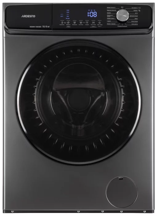 Прально-сушильна машина ARDESTO фронтальна Black Mars, 10(6)кг, 1400, А+++, 60см, дисплей, пара, інвертор, сріблястий